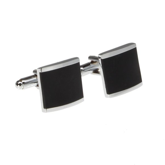 Black Onyx Gemstone and Silver Cufflinks, Unisex Accessories - Picture 1 of 3